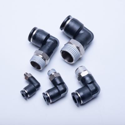 China Building Material Shops 6mm Black Plastic Reducer Pneumatic Fittings Pneumatic Push To Connect Tube Fittings for sale