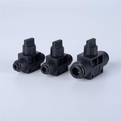 China Industry Hand Valve HVFF8 2 Way Pneumatic Quick Fittings Push Connector Tube Pipe Plastic Throttle Valve for sale