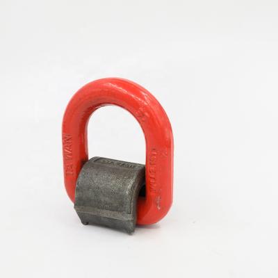 China New Heavy Duty Factory Supply Chain Red Color Weld-On Forged D Ring 18,000 Lbs for sale