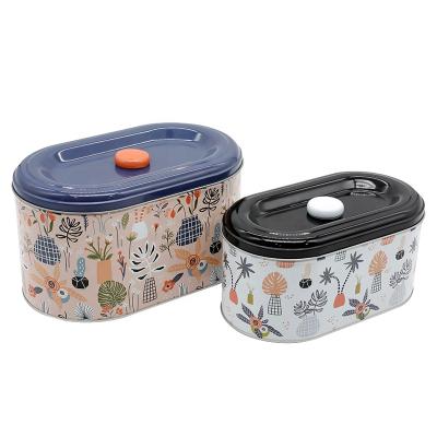 China High Quality COOKIE Recipe Cookie Tin Storage Wedding Favor Tea Canister Embossed Box Metal Tin Cans for sale