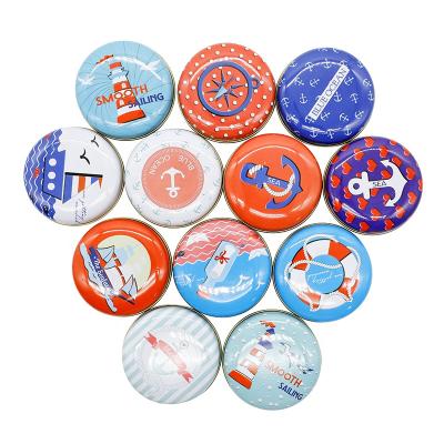 China COOKIE Memory Card Organizer Round Shape Tinplate Earphone Storage Box Earbuds Case Cute Cartoon Circle Animal Tin Box for sale