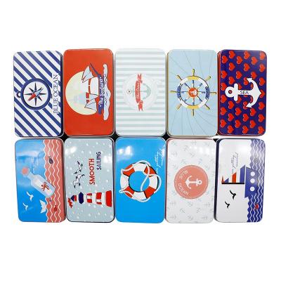 China COOKIE Cartoon Candy Flower Printing Elastic Band Storage Cosmetic Organizer Tin Box Square Christmas Wedding Candy Tea Tin Box for sale