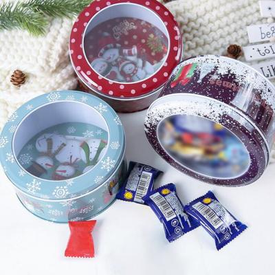 China COOKIE Candy Cans Decor Santa Claus Snowman Navidad Tin Box Home Decor Tin Box Candy Box Bucket Iron Storage Jar Kids Christmas Gifts for sale