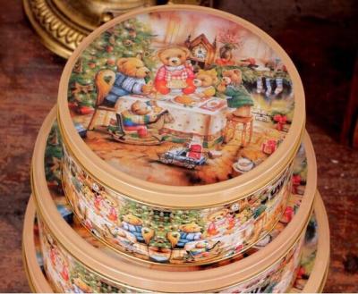 China 3pcs/Set COOKIE Christmas Style Cookie &Cake Jewelry Case Tin Box Metal Storage Box Candy Box Christmas Gift for sale