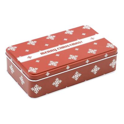 China COOKIE Christmas Gifts Tin Box Santa Claus Metal Christmas Gifts Rectangle Candy Packaging Tin Box For Kids for sale