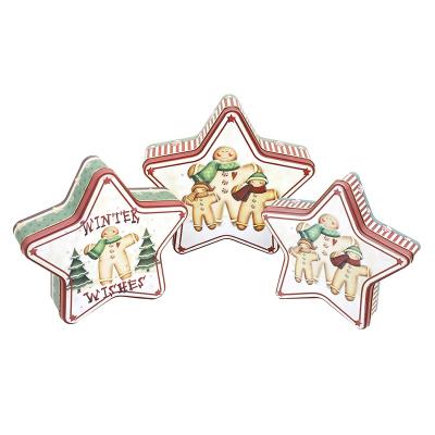 China Portable Five-pointed Christmas ecological theme COOKIE Christmas candy gift box star candy decorative storage box for sale