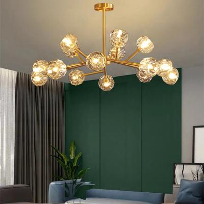 China Modern Luxury Decorative Led Iron Pendant Light Bedroom Gold Living Room Ceiling Chandeliers for sale