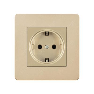 China Mordern 1gang 16A Gold Germany Plastic Socket for sale