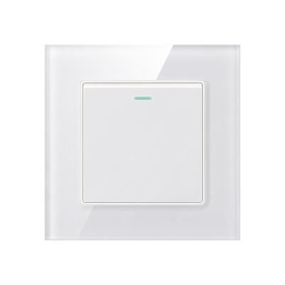 China Mordern 1 strip 1 way plate small whitetempered switch socket glass wall plates for sale