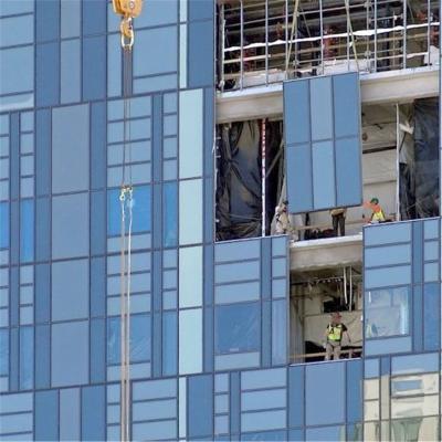 China Semi Untised Modern Aluminum Glass Unitized Curtain Wall System Stick Frame Glazed Facade Building Panel Design Installation Price for sale