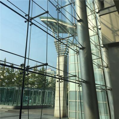 China Structural Glazing Repair Rope Rib Bolted Suspension Facade Modern Curtain Wall Glass Fitting Spider Point Supported System for sale