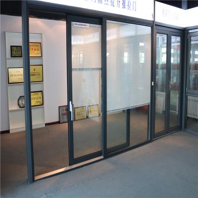 China Modern Aluminum Sliding Doors Aluminum Casement Sliding French Tempered Double Laminated Triple Glazed Door for sale