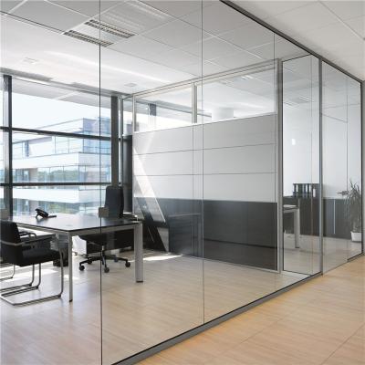 China Modern Interior Glass Partition Wall System Office Prices Exterior With Aluminum Framed Ratractable Sliding Door Frameless Folding for sale