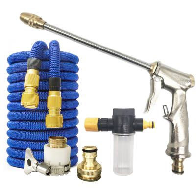 China Dropshipping Stainless And Plastic Expandable Hose 25FT-100FT Garden Hose Spray Gun Water Hose With Water Gun Pressure Joint Car Joint for sale