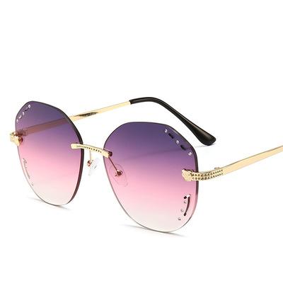 China 2021 sports edge news personality fashion sunglasses high-end frameless cut sunglasses women shape diamond sunglasses for sale