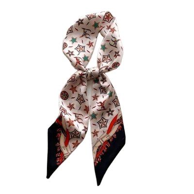 China Silk like women's Korean version of the small silk scarf with the oblique angle for thin decoration for sale