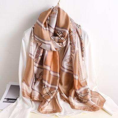 China Silk like brand new luxury women's scarf shawl brand printed scarf customized wholesale wide soft high quality strangled for sale