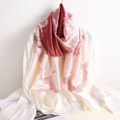 China Silk like the new national style silk like thermal double-function neck printed shawl long scarf women's brand scarf the retro for sale