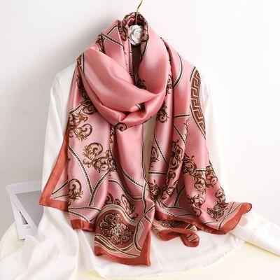 China Silk like Japanese and Korean long version silk women's new Korean luxury brand scarf beach towel shawl air conditioner scarf long for sale