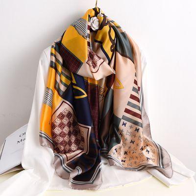 China Silk like soft beach towel brand scarf shawl long summer European and American silk scarf women for sale