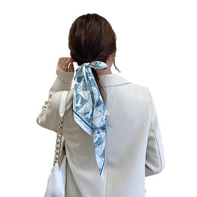 China Silk like brand scarf women's headband Korean simple ribbon high-end brand scarf for sale