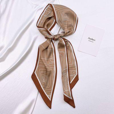 China Silk like Korea I stripe soft new scarves women printing soft narrow ribbon scarf brand decorative scarf for sale