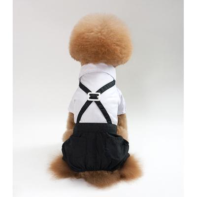 China Viable Dog Clothes Overalls For Small Medium Pet Dogs Shirts Pet Clothes Wedding Suit Black And White Tuxedo for sale