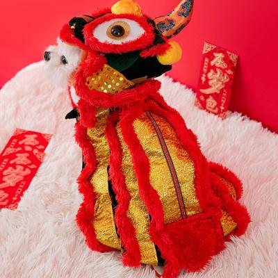 China Sustainable New Year Pet Lion Dance Cosplay Clothes Chinese Style Cat and Dog Pet Clothes for sale