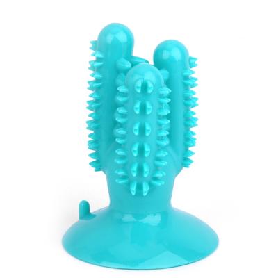 China New Sustainable Cactus Shape Dog Chew Toy Sticks Dental Care TPR Material Toothbrush For Dogs for sale