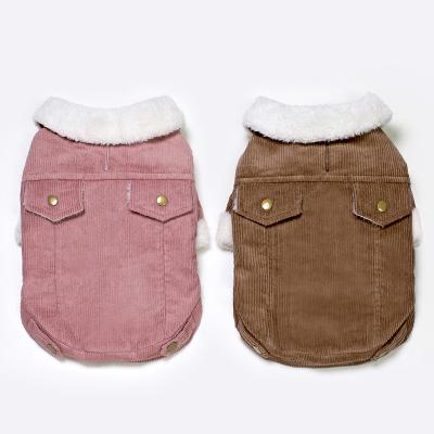 China Viable Corduroy Warm Coat In Autumn And Winter Pet Jacket Comfortable And Breathable Coat, Cute Warm Dog Coat for sale