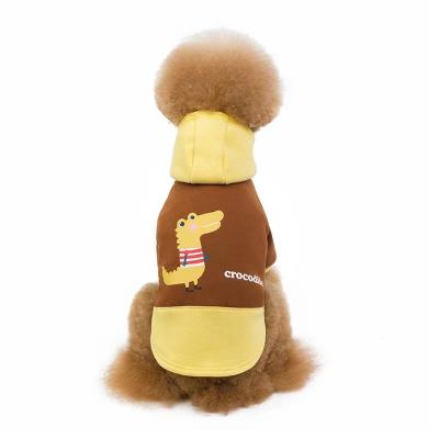 China Viable Dog Apparel Fleece Winter Warm Dog Hoodie Dogs Dogs Jacket Dinosaur Print Pet Coats for sale