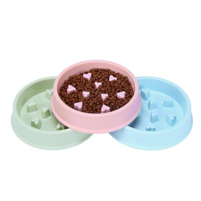 China Dog Feeder PP Bowl Portable Non-slip Slow Clogging Custom Durable Anti Pet Material Slow Drinking Bowl for sale