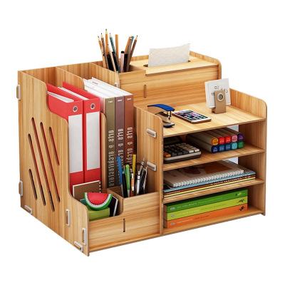 China High Quality Wooden Desk Stationery Rack,Wooden Book Rack Made In China File Storage Crate File Storage Cabinet for sale