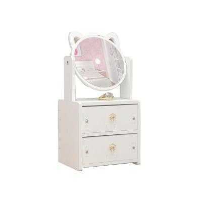 China New fashion and high quality stocked can be rotated cosmetics storage box with mirror for sale