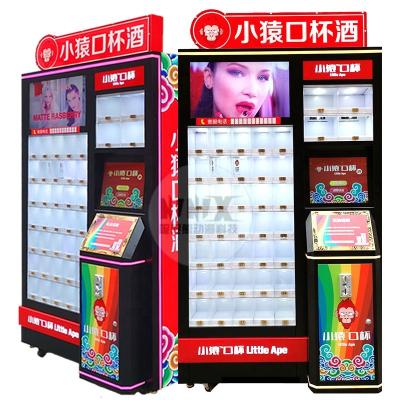 China Metal+Tempered Glass Touch Screen 24 Hours Self Service Lipstick Vending Machine Coin Operated Vending Machine for sale