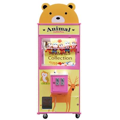 China Cute Metal+Tempered Glass+Wood Bear Amusement Park Video Game Small Coin Operate Arcade Doll Machine Claw Crane Machine for sale