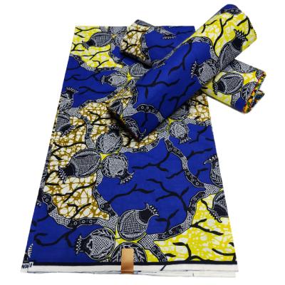 China Wholesale Real African Fabric Shrink-Resistant Real Wax Ankara Print Batik 100% Cotton Fabrics 6 yards/PCs For Women Sewing Dress for sale