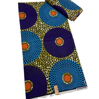 China 100% African Cotton Wax Print Fabric Fabric Shrink-Resistant 6 Yards Soft African Wax Fabric for sale