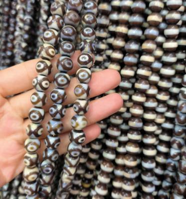 China Fashionable 108 agates 1pcs/lot Dzi bead string natural wire beads tiger tooth pattern three eyes hand braided rope retro ethnic style taki for sale