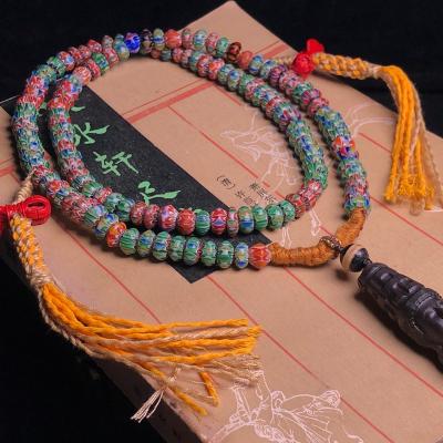 China Ethnic masculino Dzi necklace women miner jewelry men mujer accesorios de bijoux pulseras beads Sherpa pendant chain ethnic style gift for sale