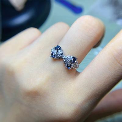 China Anillos Mujer Silver Jewelry CLASSIC Natural Topaz Gemstone Ring Heart Shape Adjustable Size 925 Inlay Women Gift Jewelry Ring for sale