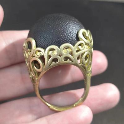 China 1pcs/lot ethnic horn ring up-to-date vine engraved with Chinese characters retro ethnic style exaggerated large size adjustable jewely for sale