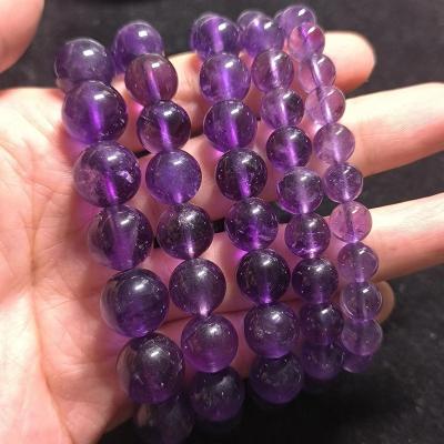 China 1pcs/lot CLASSIC Natural Purple Crystal Balls Multiple Sizes Single-turn Bracelet Amethyst Noble Elegance Women's Jewelry Quality Taki for sale