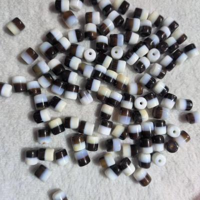 China Wholesale-Nice People-Custom Agate Stone Color Agate Necklace Bracelet Accessories Jewelry Amulet 1pcs/lot Natural Black And White Dzi Beads for sale