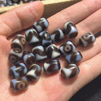 China 1pcs/lot high quality natural stone agate dzi multiple the old pattern the white brown permeation process accessories for bracelet necklaces for sale