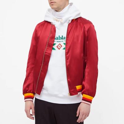 China Varsity Reversible Custom Logo Satin Bomber Jacket Men Unisex Lightweight Jacket Winter Baseball Jacket for sale