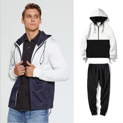 China Breathable Men's Adjustable Custom Logo Two Tone Jacket Polyester Tracksuits With for sale