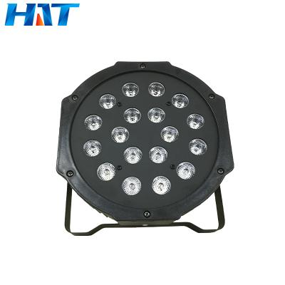 China Plastic HAT 18 Vane Light 18*1w Plastic Led Full Flat Light Color Slim Led Par Light for sale