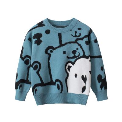 China Polyester / Cotton High Quality Sweater Kids One Piece Cotton Cartoon Jacquard Knitted Sweater Kids Pullover Kids Sweater for sale