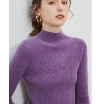 China Breathable High quality 12G solid color pure woolen sweater for women for sale